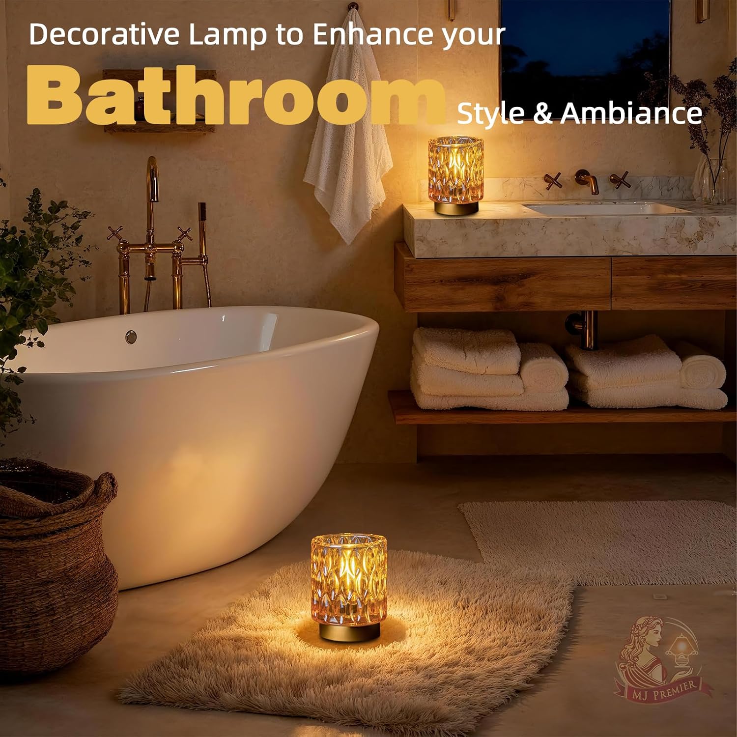 Battery Operated Table Lamps Timer / Amber / 2 Packs