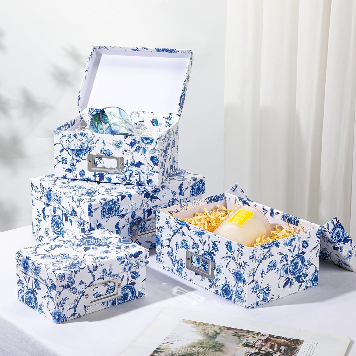 Decorative Storage Boxes / Blue and White69 / Set of 4