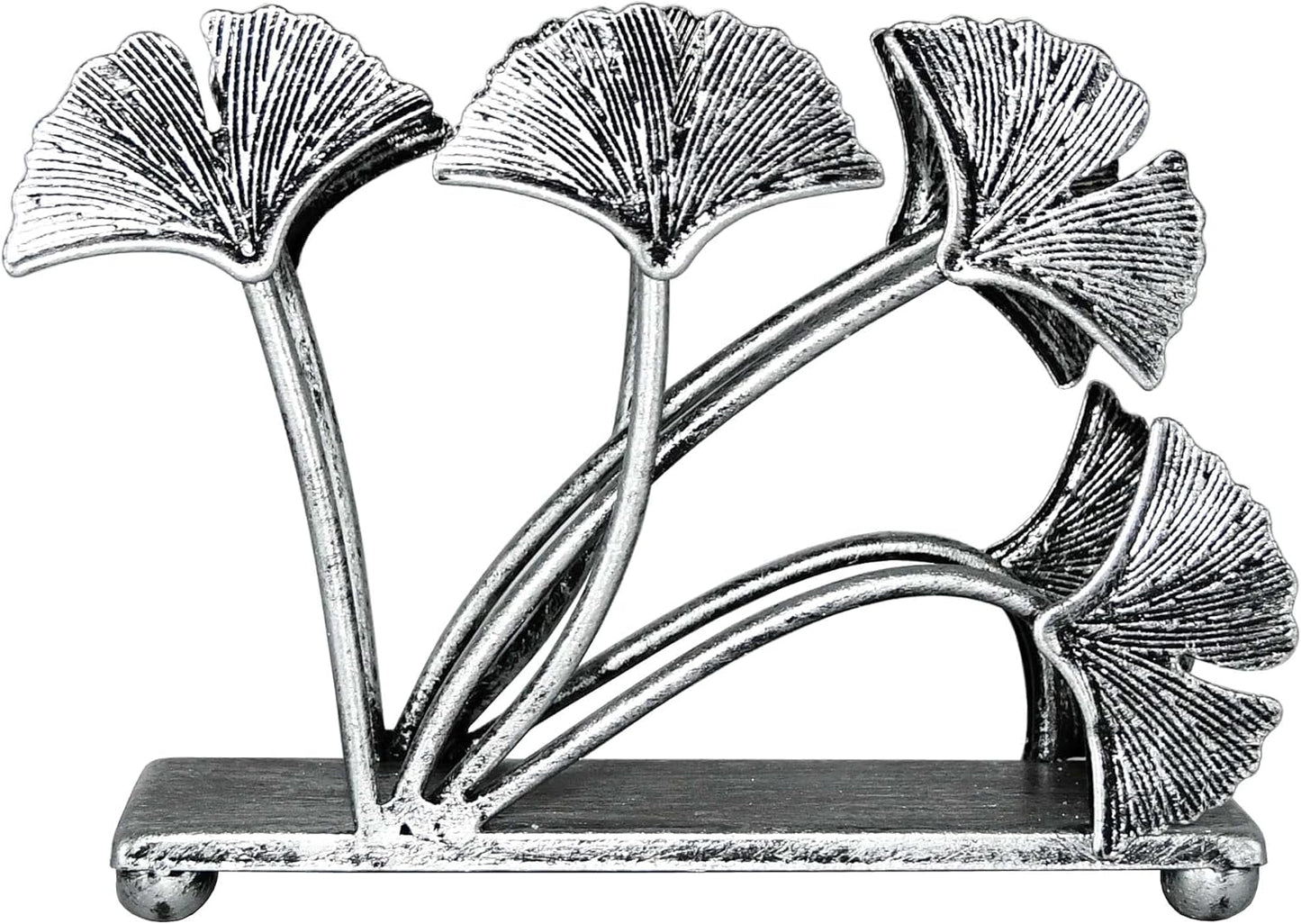 Modern Ginkgo Leaves Design Napkin Holder / Silver