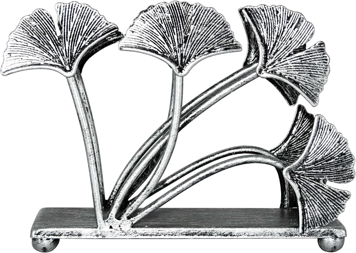 Modern Ginkgo Leaves Design Napkin Holder / Silver