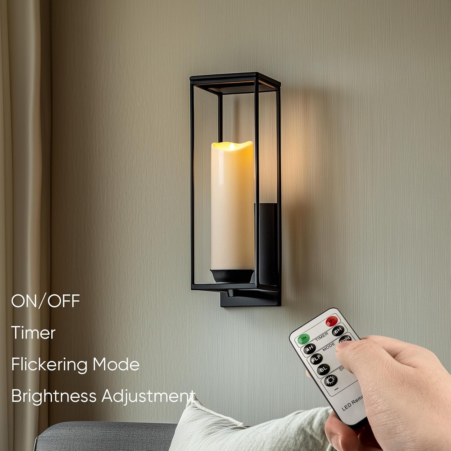 Homemory 4"x12" Outdoor Waterproof Flameless Candles with Timers and Remote Control, Battery Operated Candles, LED