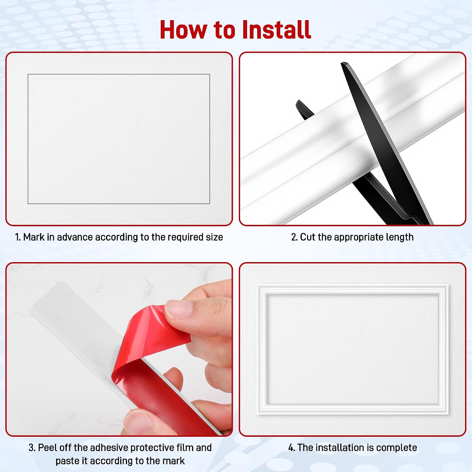 Decorative Mirror Frame Border / White
