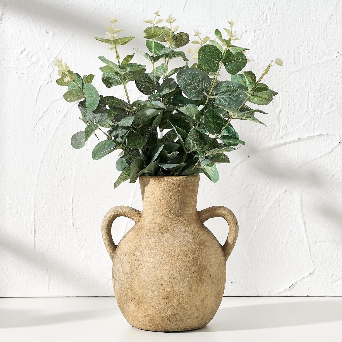Rustic Ceramic Farmhouse Flower Vase / Brown