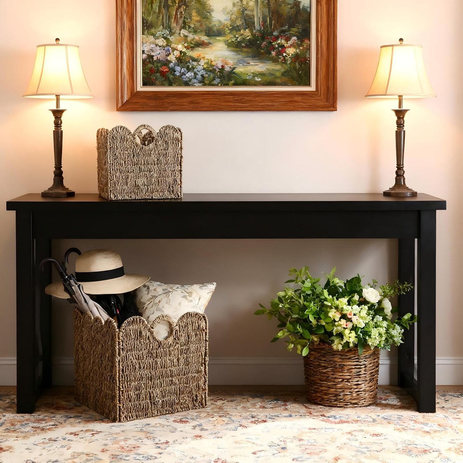 Scalloped Wicker Storage Cubes Basket / Sage Green / 12 x 12 x 12 / In&4-pack / Set of 4