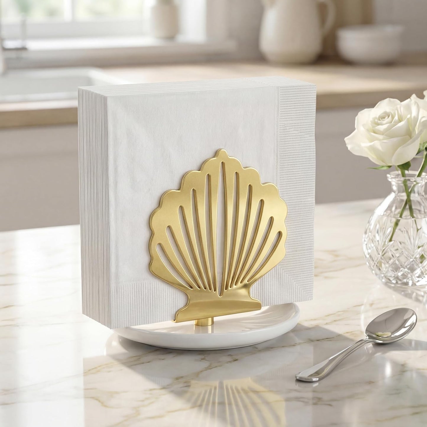 Napkin Holder / Decorative Stand / Gold