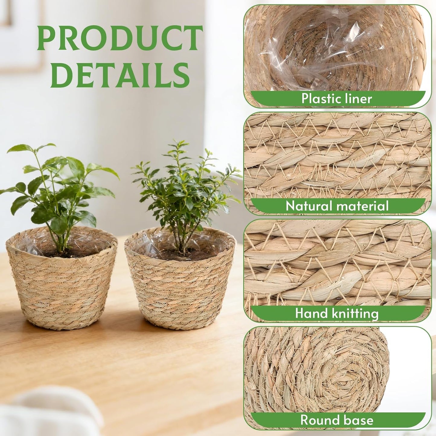 Wicker Flower Pots / Set of 10