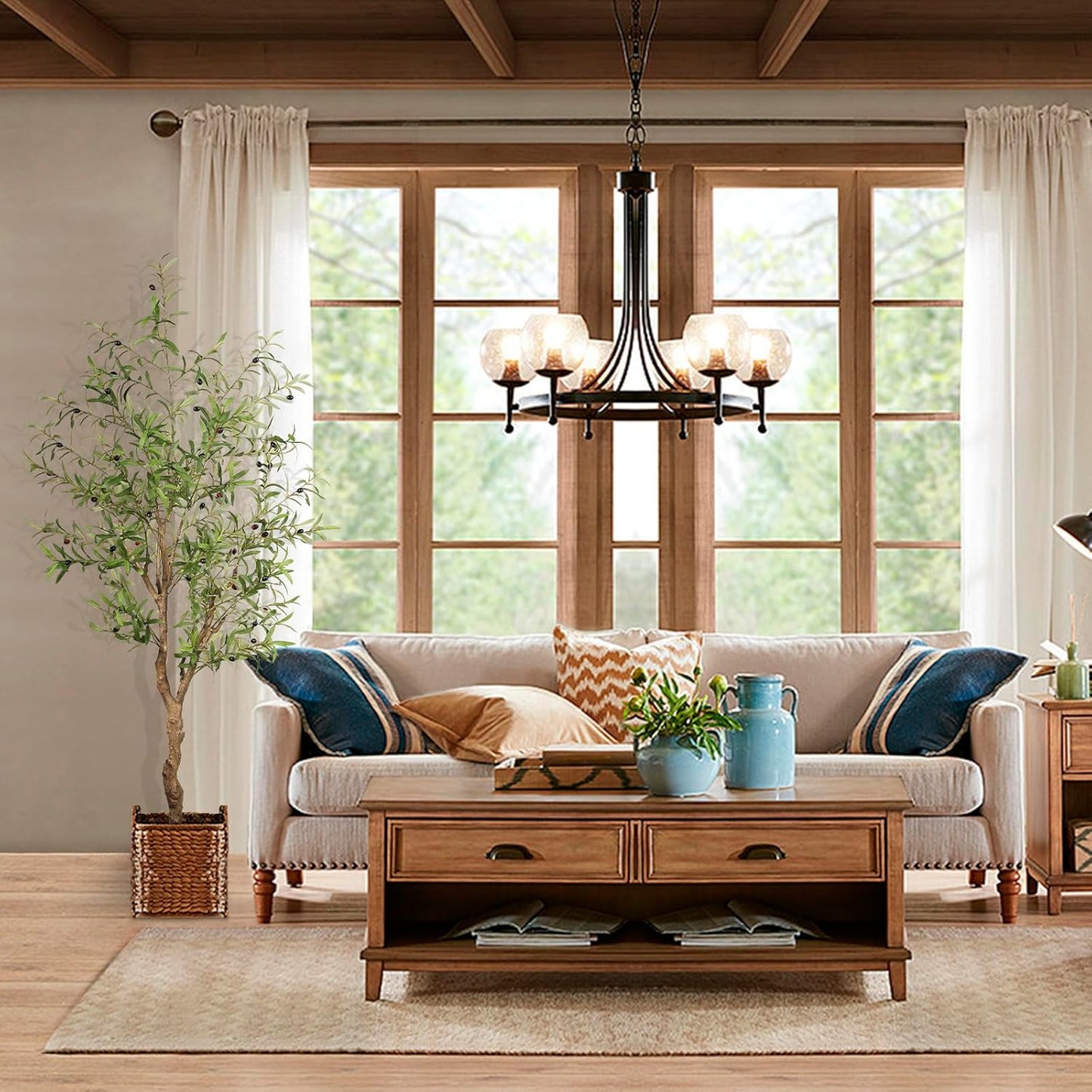Planter Olive Branches and Realistic / Natural / 6 Inch