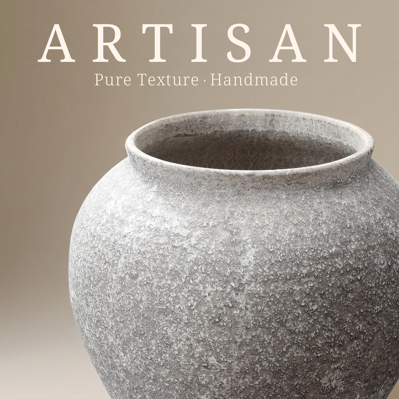 Textured Speckled Ceramic Vase / Speckled Stone