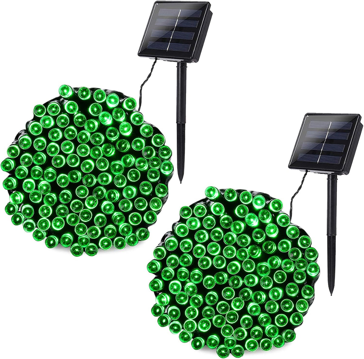 Joomer Solar Christmas Lights Outdoor,2PACK Total 144FT 400LED, Green