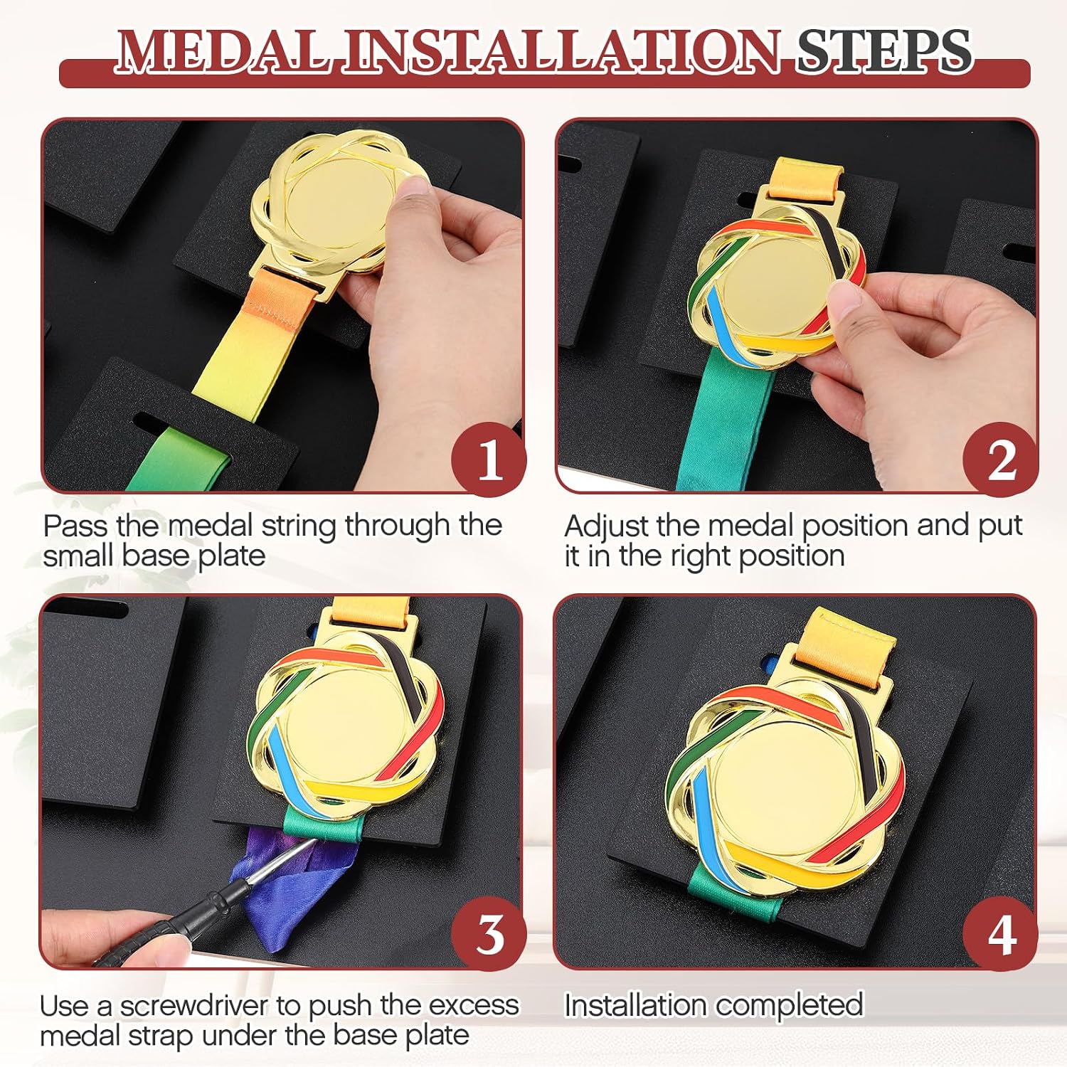 16 Medals 3D Large Medal Shadow Box Display Case with Glass Cover, Medal Holder Display Frame 98% UV Protection 23.6 x