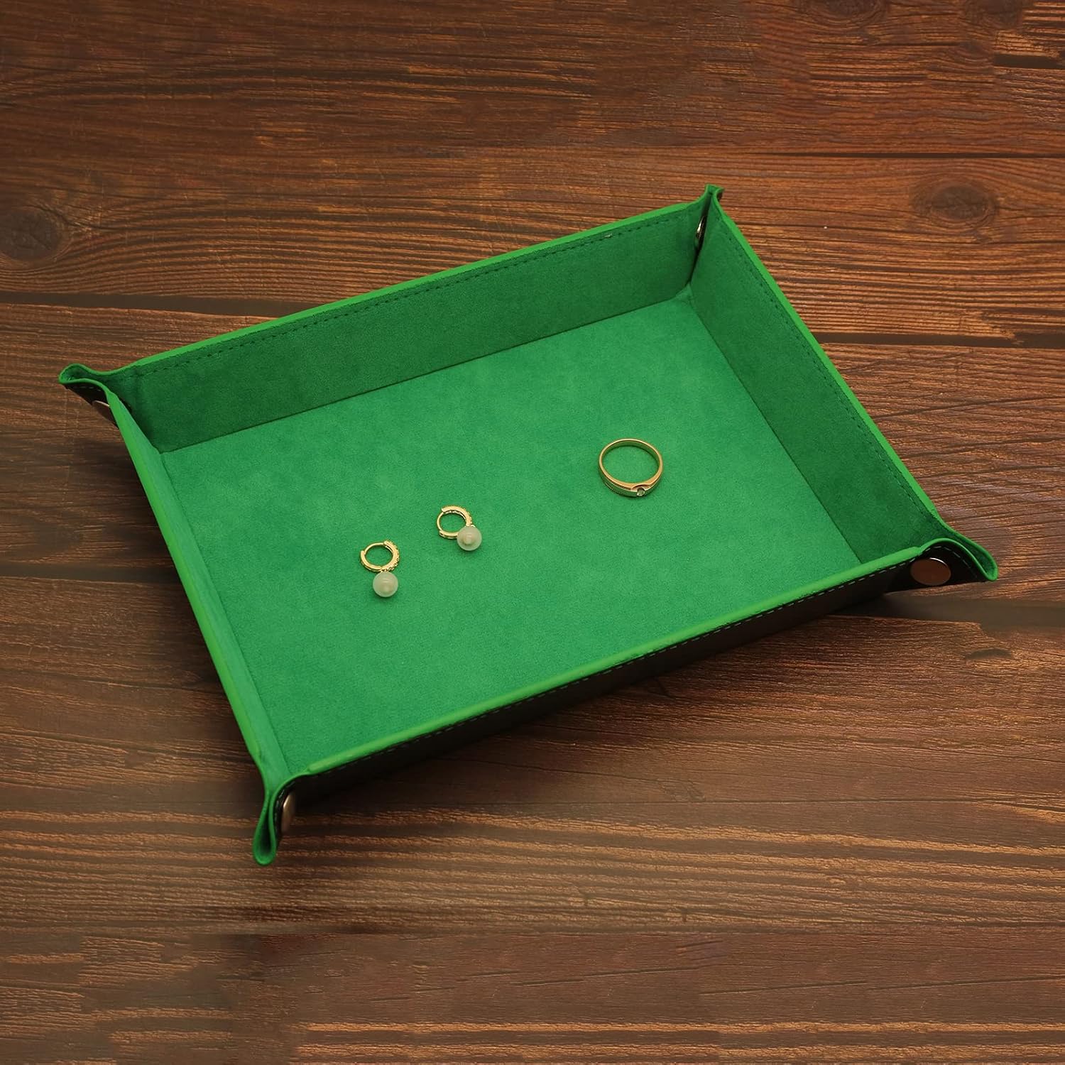 Valet Organizer / Catchall Tray for Jewelry / Green