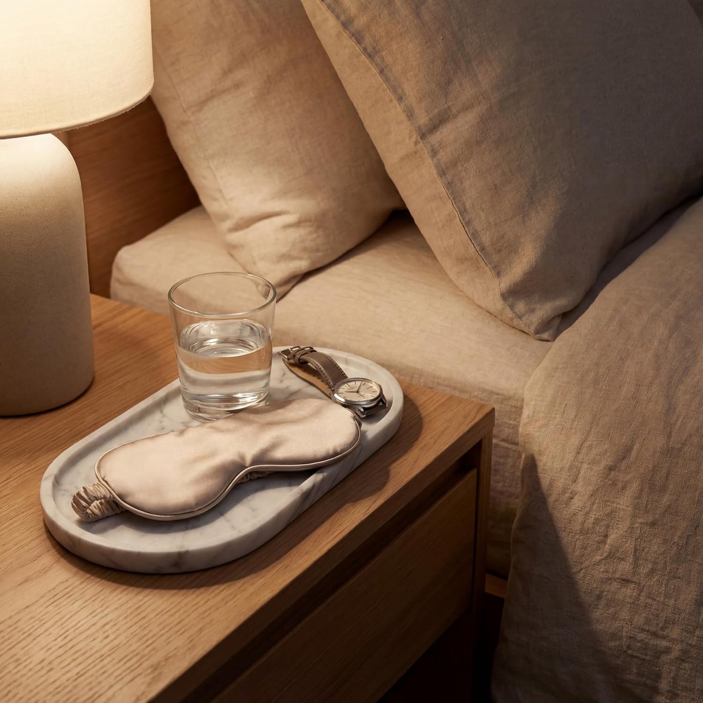 Oval Real Marble Tray / Carrara White / 11.8 x 5.9