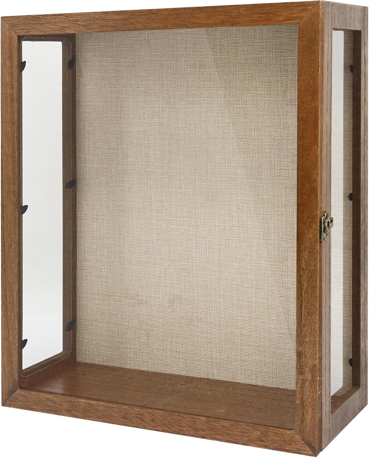 13x16x6 Extra Deep Shadow Box with 3 Removable Panels,Carbonized | Wood Display Case for Wall Mounted or Tabletop