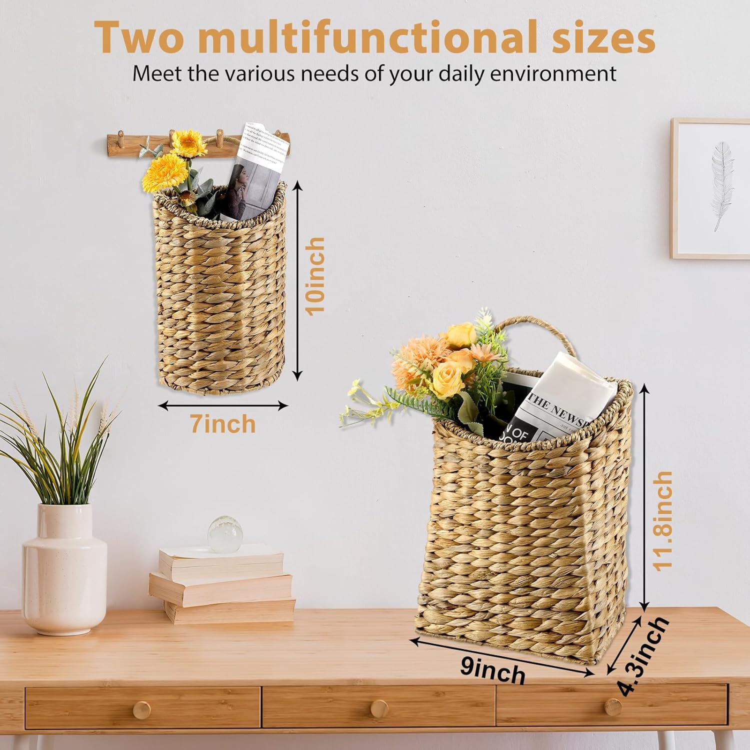 Woven Hanging Basket Set / Set of 2