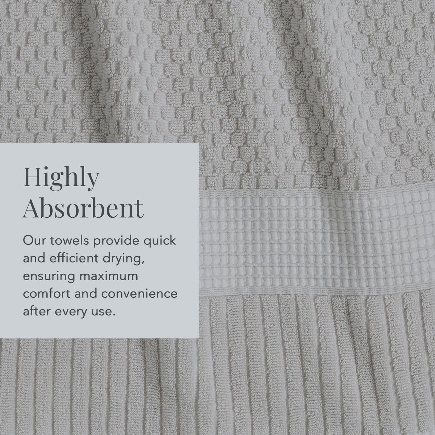NY Loft 100% Cotton 4-Pack Bath Towel Set | Grey | Oeko-TEX | Quick-Dry | Four 30" x 52" Bath Towels | Super Absorbent