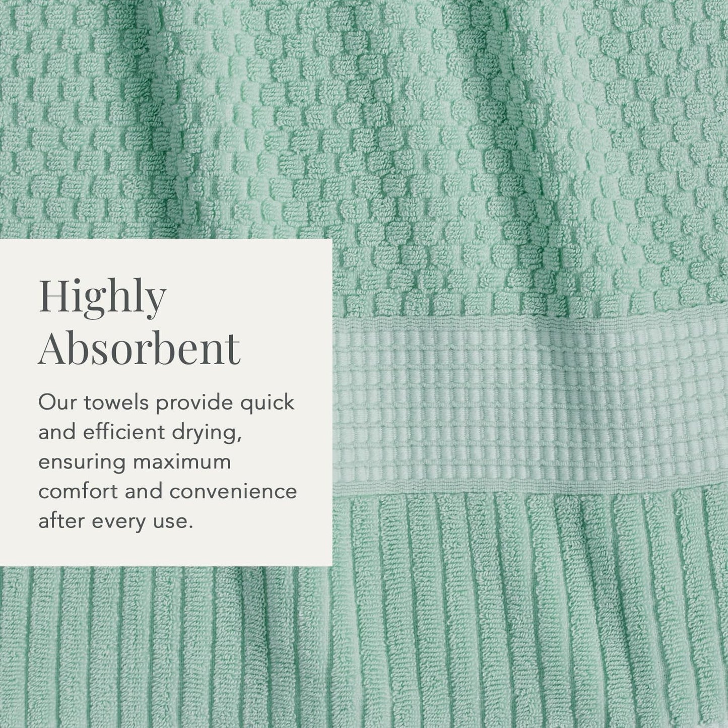 NY Loft 100% Cotton 6-Piece Bath Towel Set | Green | Oeko-TEX | Quick-Dry | 30" x 52" Bath Towels | 16" x 28" Hand
