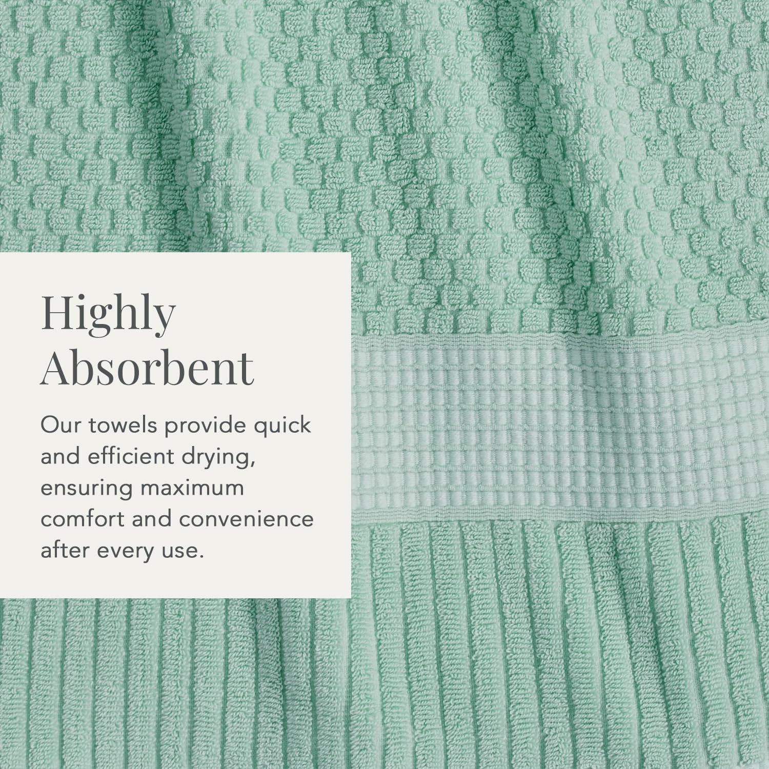NY Loft 100% Cotton 6-Piece Bath Towel Set | Green | Oeko-TEX | Quick-Dry | 30" x 52" Bath Towels | 16" x 28" Hand