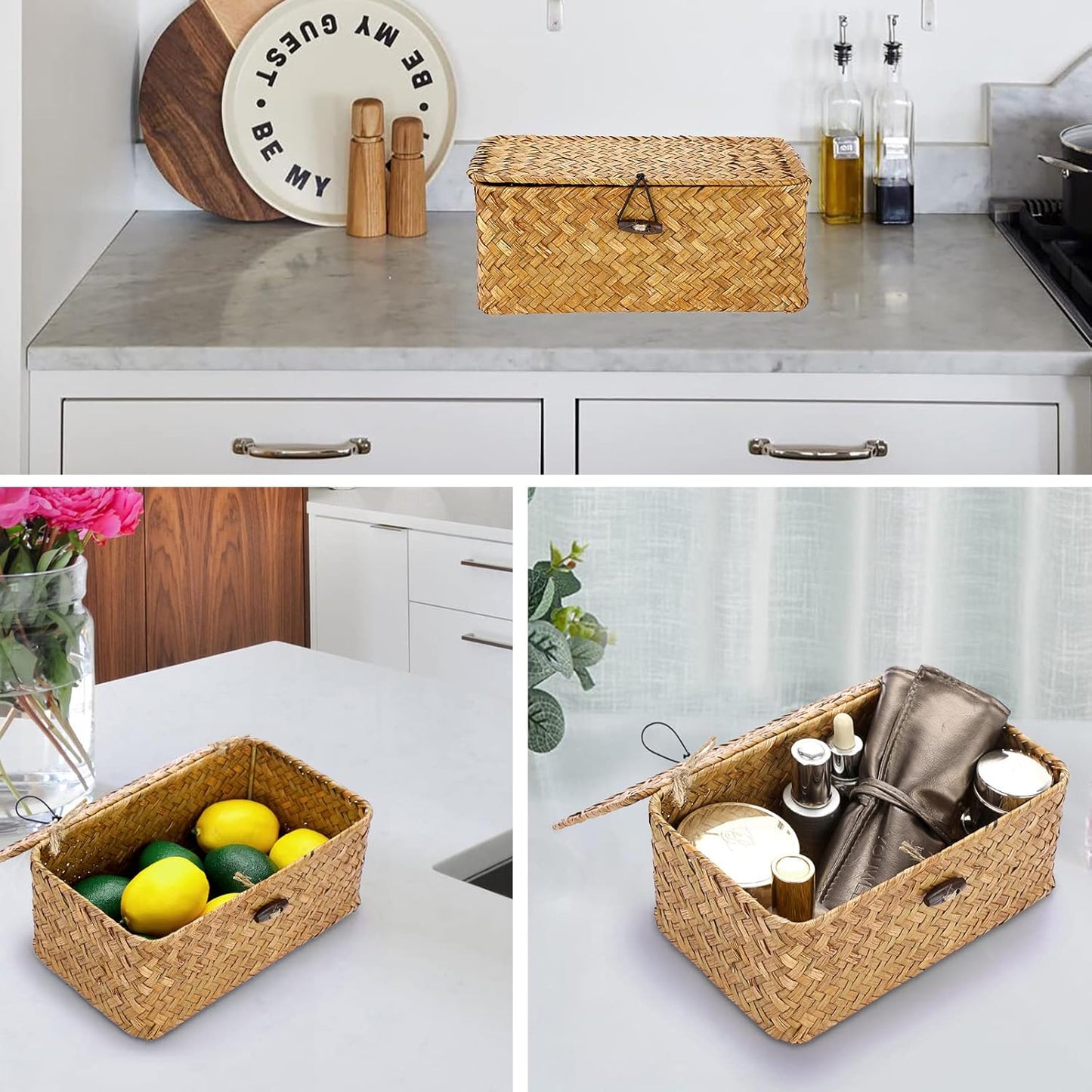 Wicker Shelf Baskets Bin / Small / Caramel