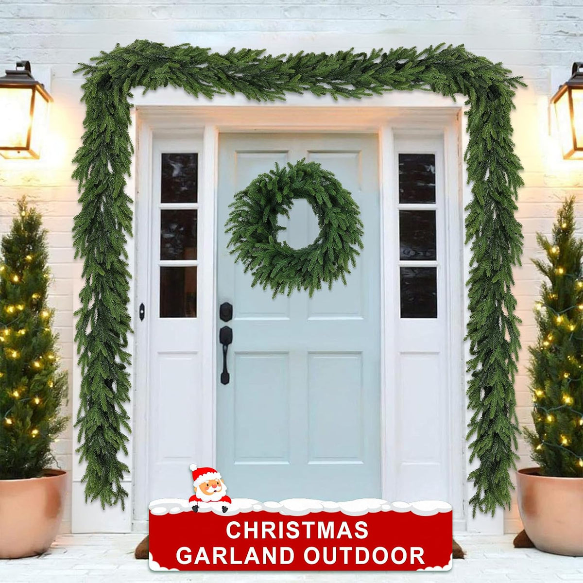 6Ft Christmas Garland Realistic Fuller,Natural Droopy,Lifelike Xmas Green Pine Cedar Mantle Garland for Table Mantle