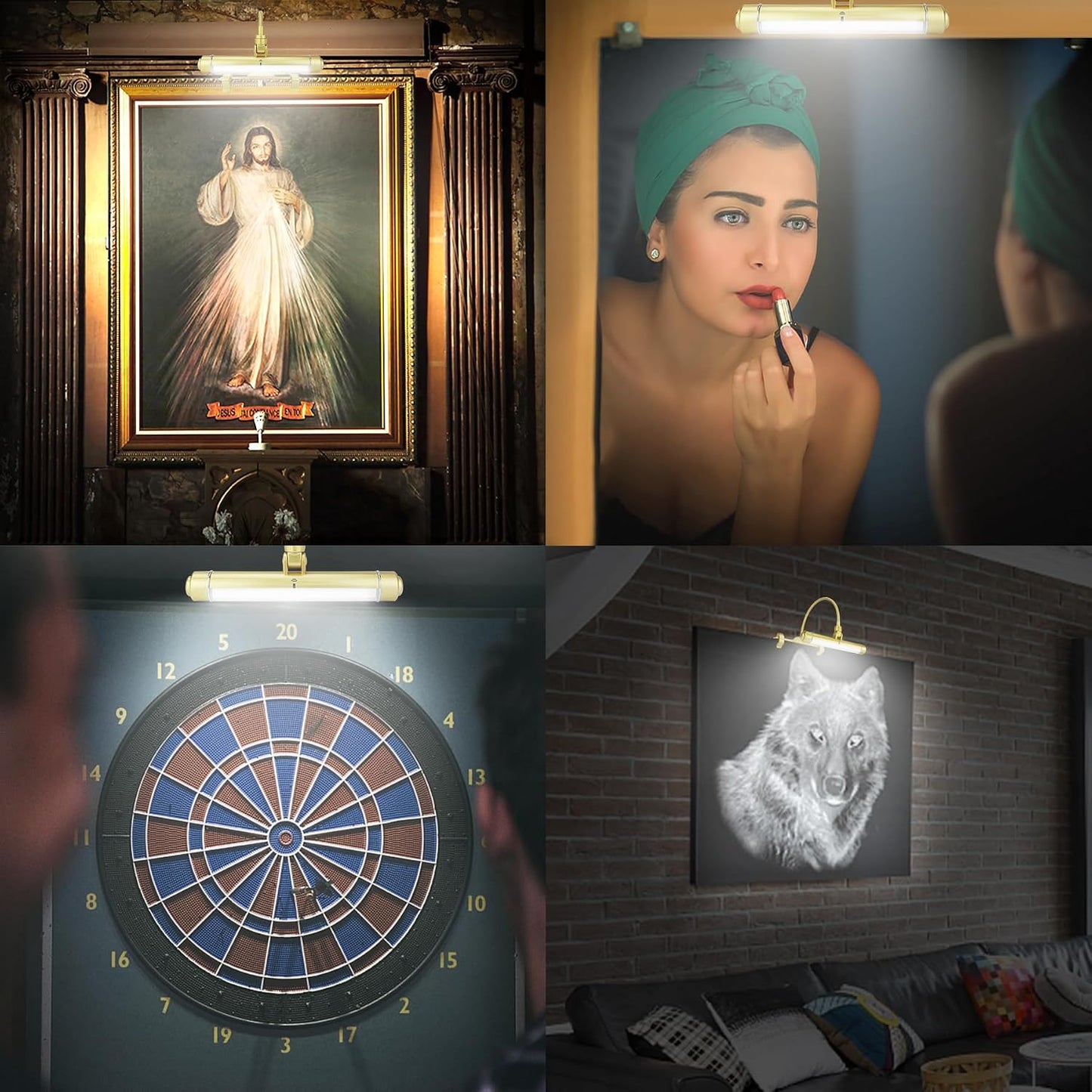 LUXSWAY Wireless Picture Frame Led Lighting,Rechargeable Art Display Lighting Clip on Pictures,Over Painting Lights