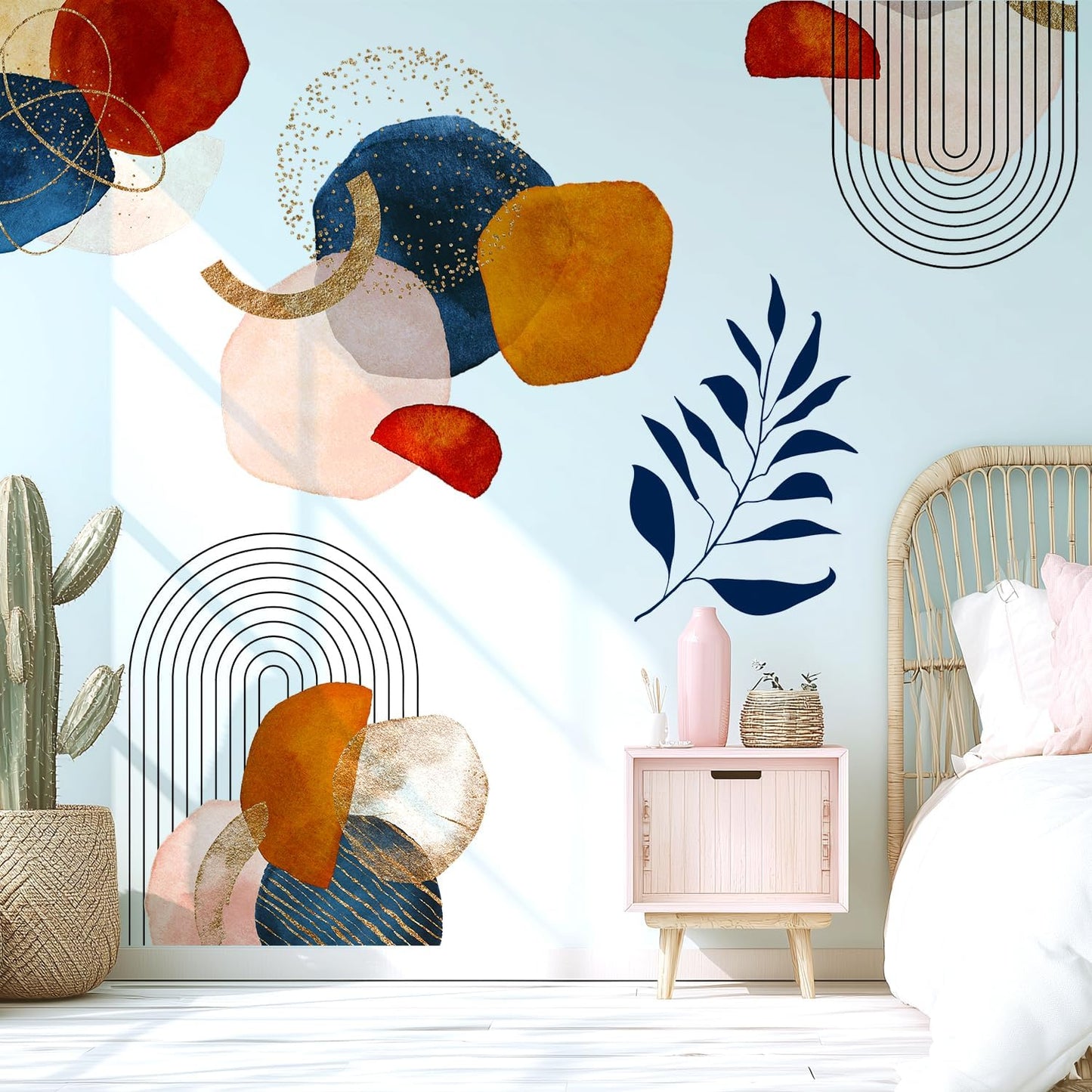 Boho Mid-Century Modern Wall Decals Peel and Stick / Boho#2 / Large