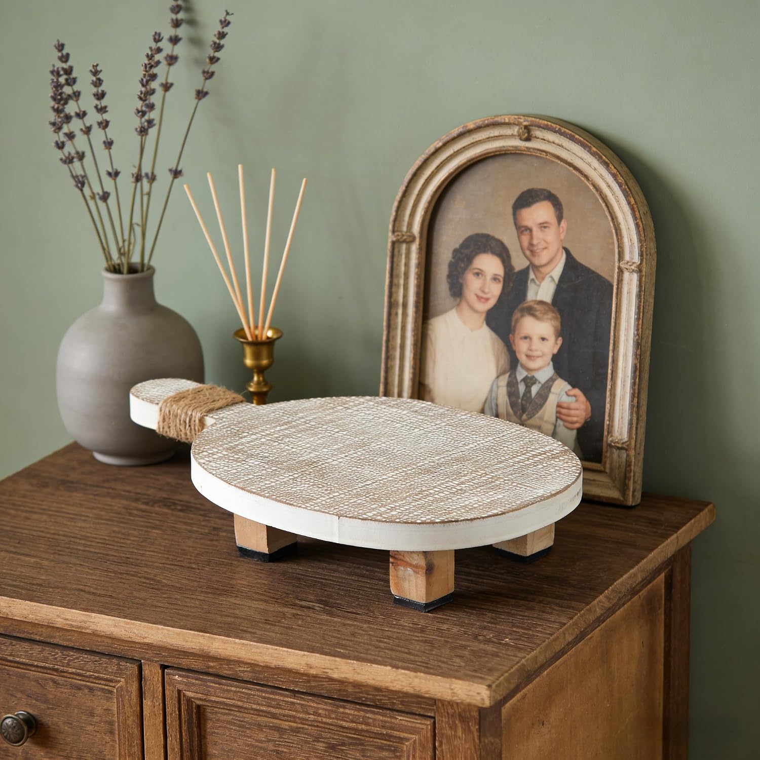 Decorative Wood Pedestal Stand / Brown