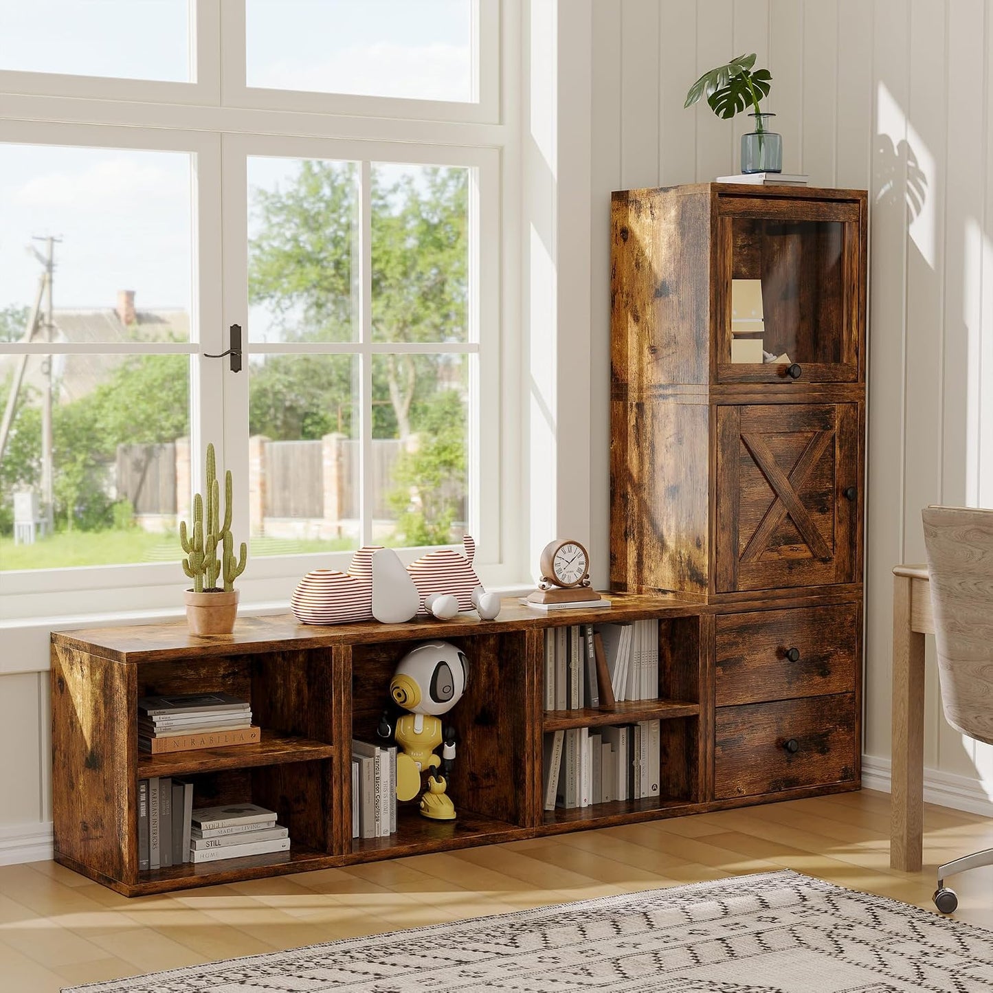 Magic DIY Cube Storage Organizer Stackable Cubes / Antique Brown / General Cube