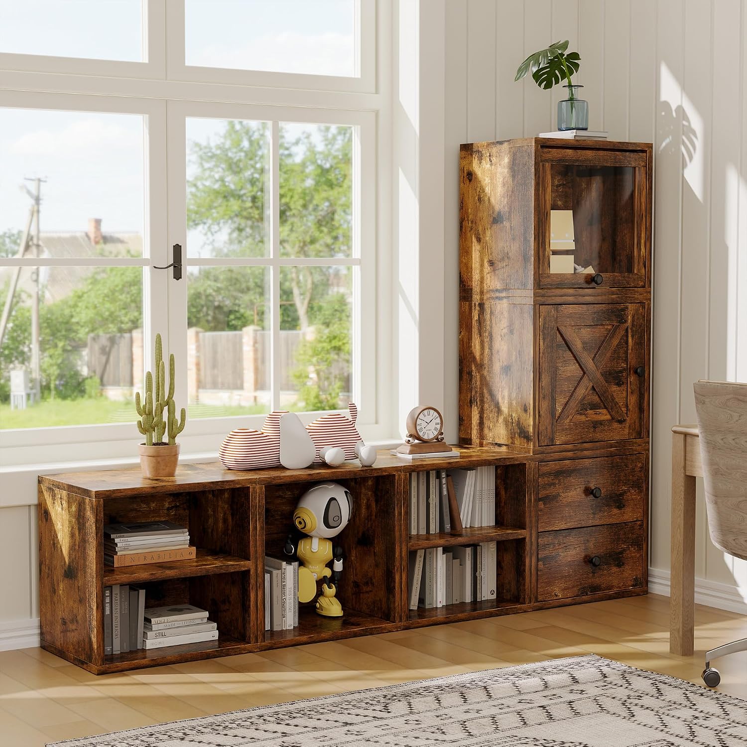 Magic DIY Cube Storage Organizer Stackable Cubes / Antique Brown / General Cube
