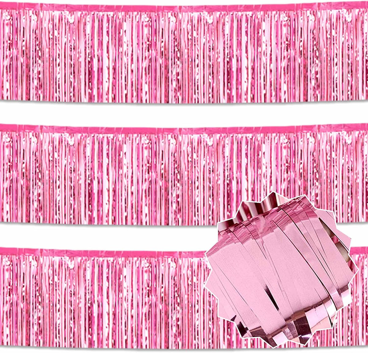 66 Ft Valentines Day Tinsel Garland Shiny Thick Tinsel Valentines Decorations Metallic Twist Foil Red White Pink Heart Garland for Anniversary Wedding Parade Floats Indoor Outdoor Decor Supplies