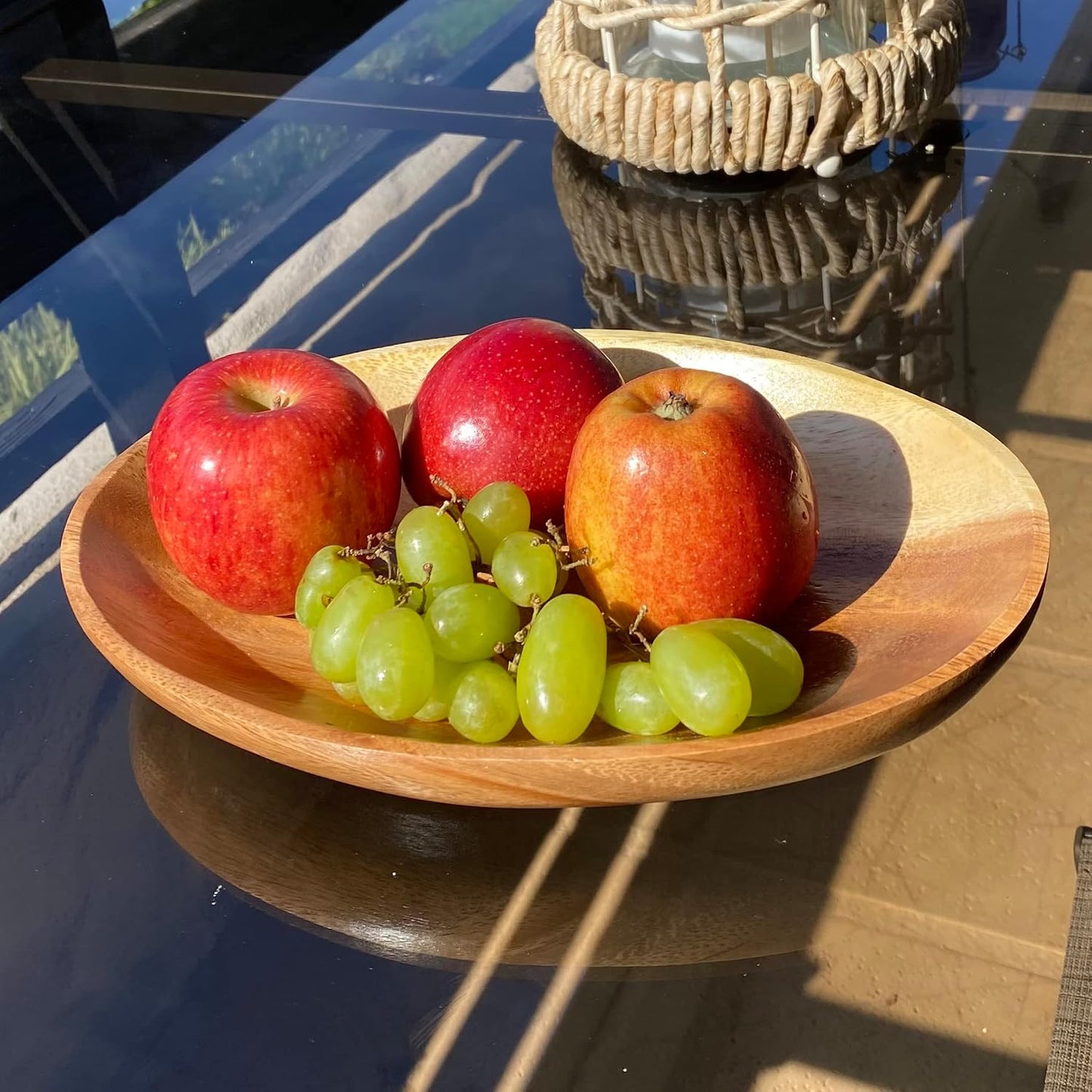 Acacia Wood Oval Bowl