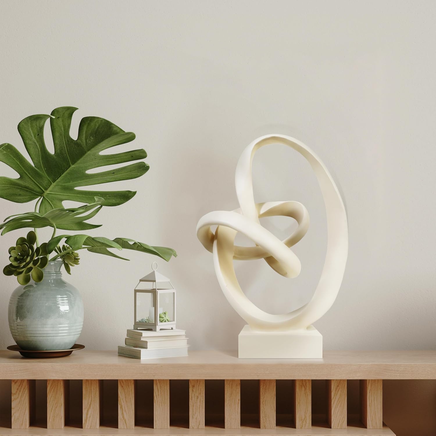 Modern Coffee Table Statues / Beige