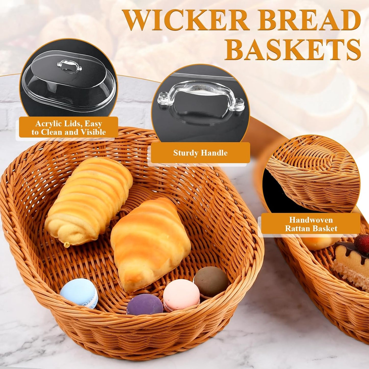 Wicker Bread Basket / Set of 2