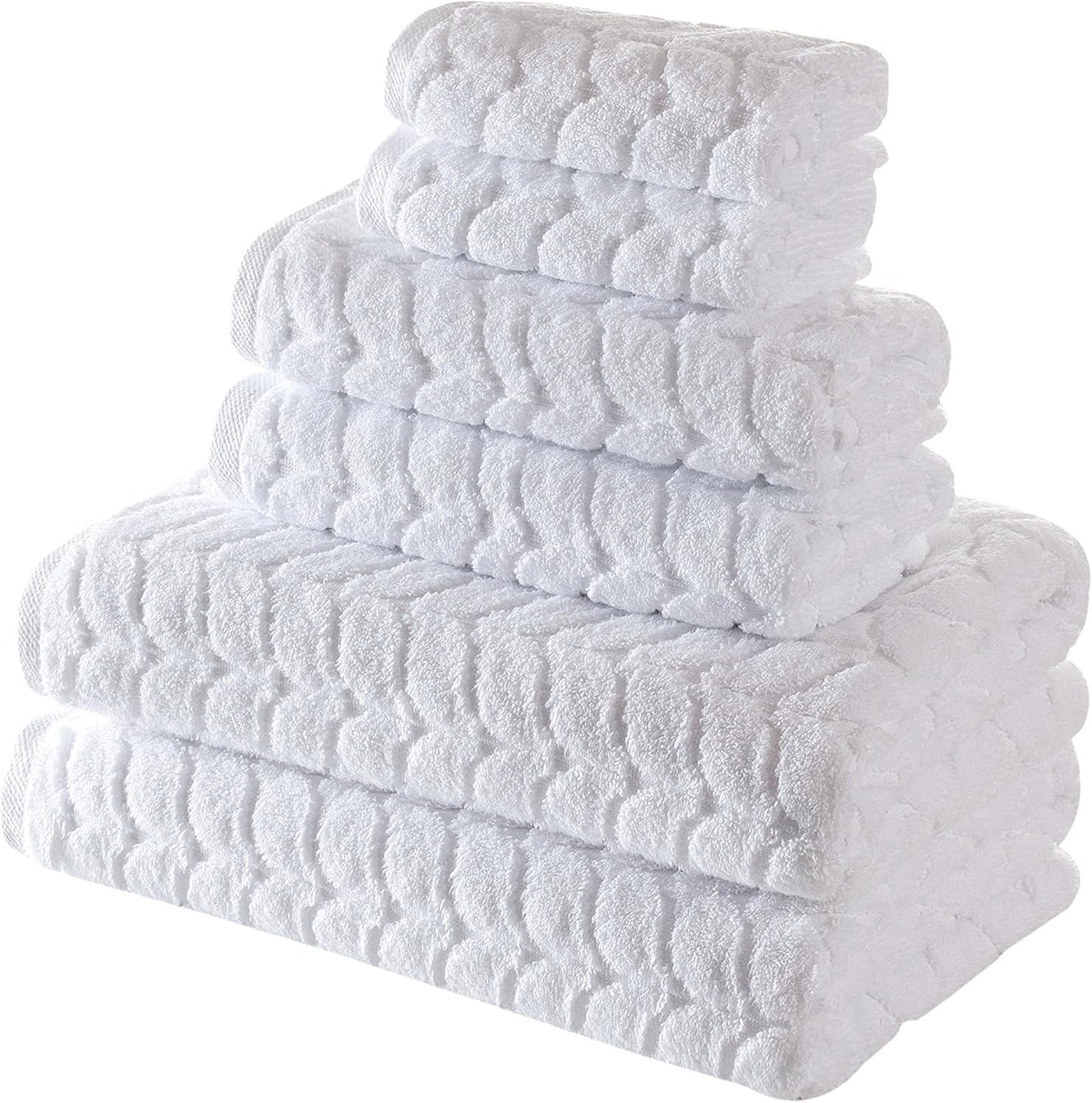 BAGNO MILANO Turkish Cotton Bath Towels, Hand Towels - Soft Plush Jacquard Collection - Highly Absorbent Towel Set