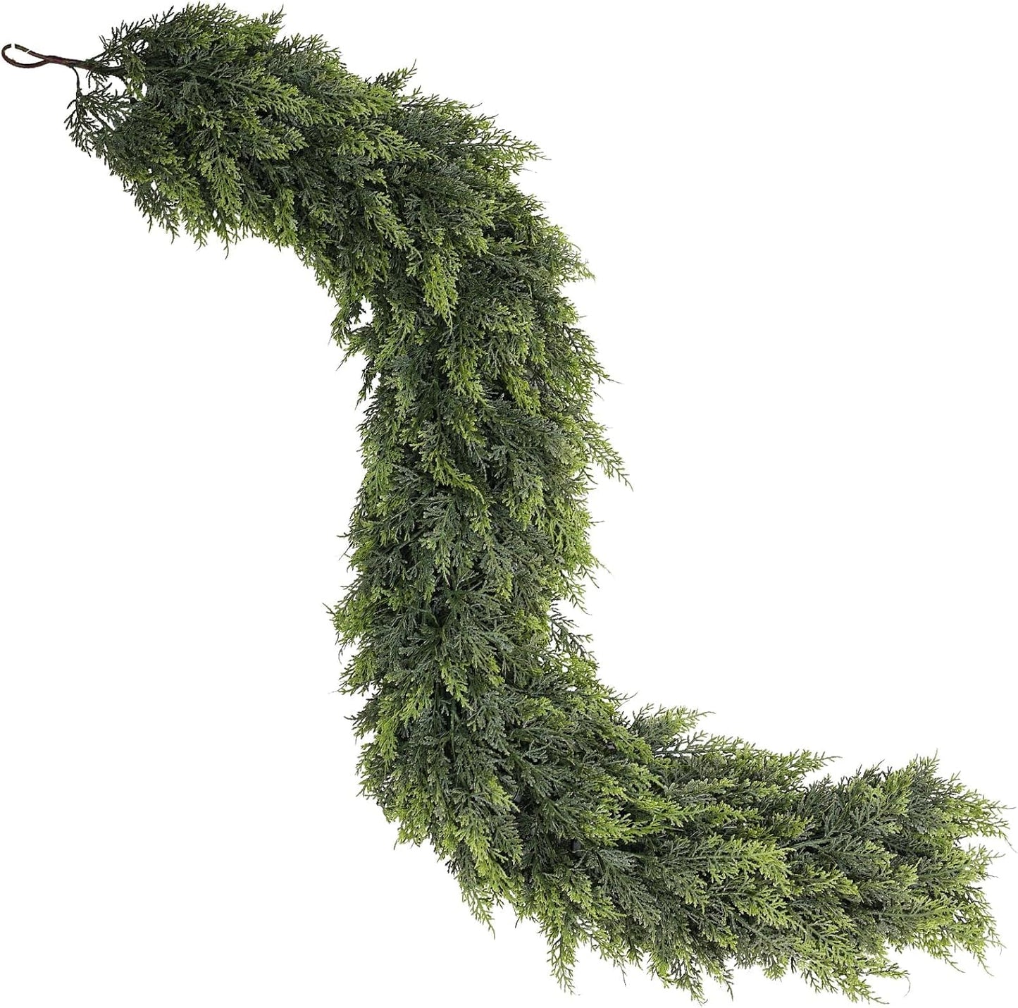 2PCS 5FT Lifelike Touch Artificial Cedar Garland for Mantle Christmas Decor | Thick and Lush, Realistic Fake Cedar Pine