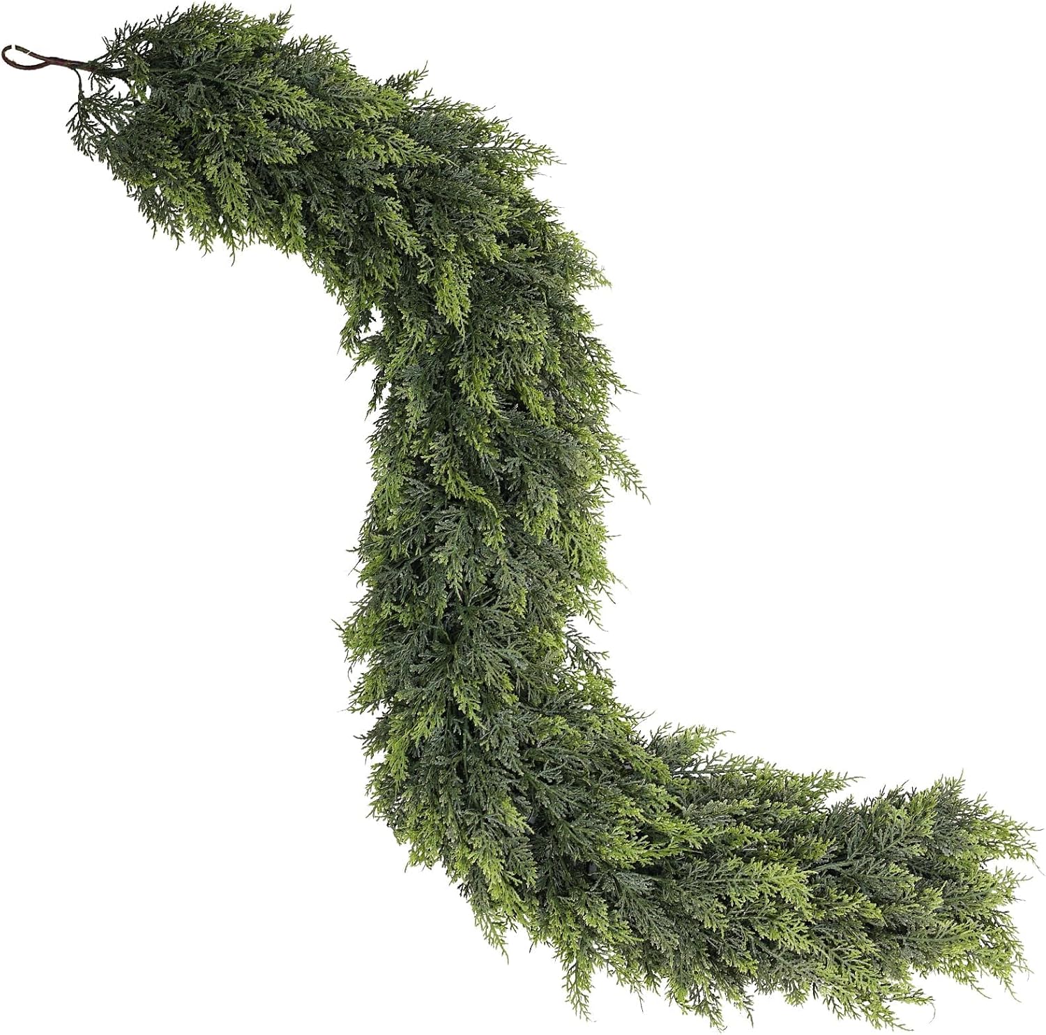 2PCS 5FT Lifelike Touch Artificial Cedar Garland for Mantle Christmas Decor | Thick and Lush, Realistic Fake Cedar Pine