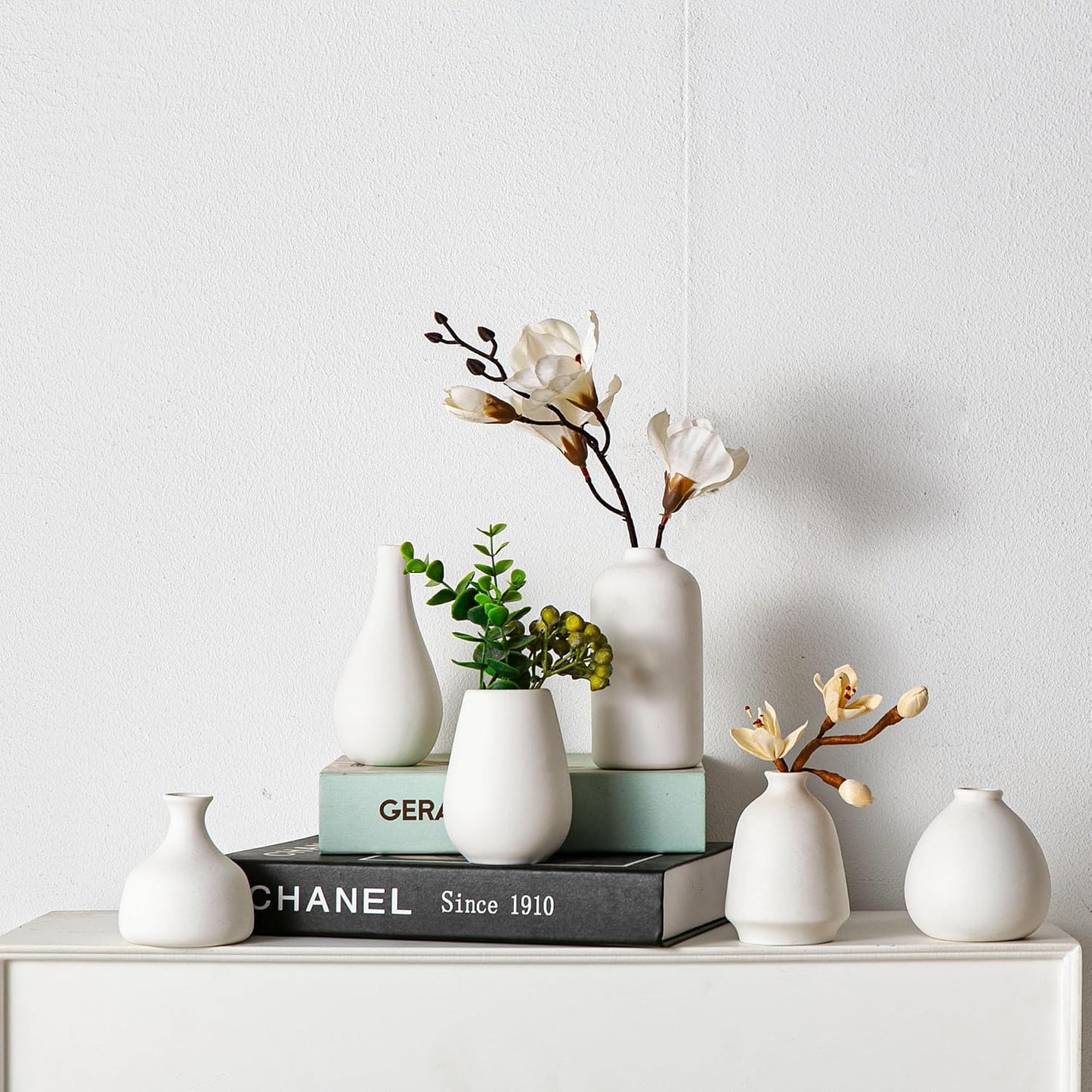 Ceramic Bud Vase / White / Set of 11