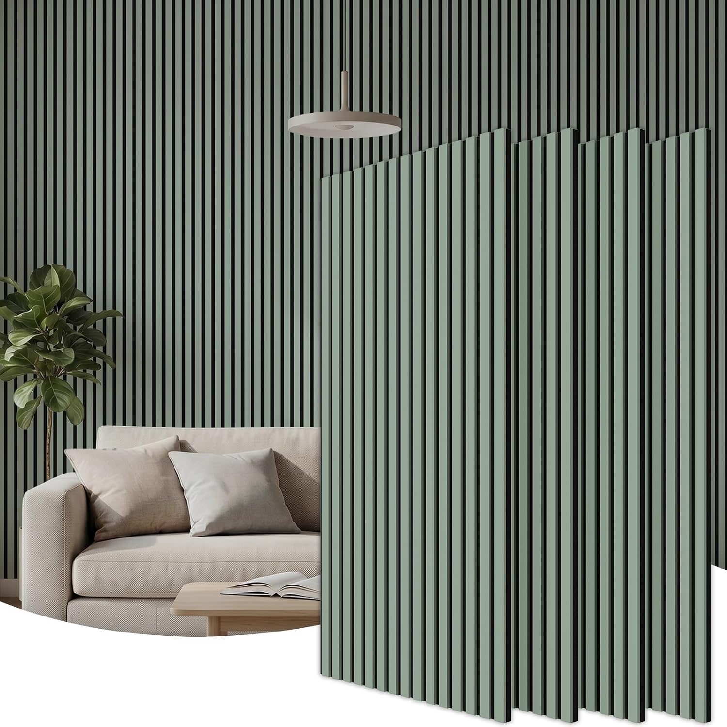 TONOR Wood Wall Panels for Interior Wall Decor, 4 Pack 47.2" x 23.6"(30.94ft²) Wood Slat Aacoustic Panels, Soundproof