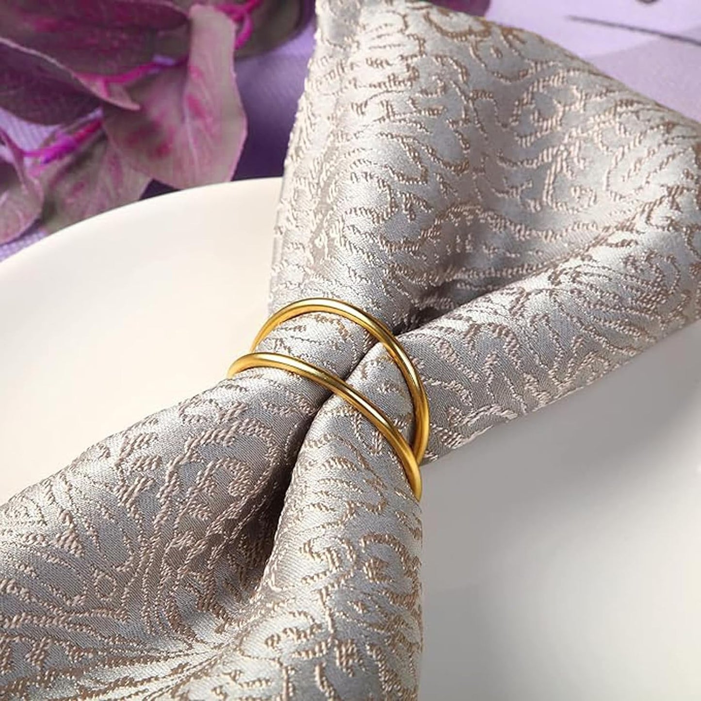 Gold Napkin Rings - 36 PCS Metal Spiral Napkin Rings(Spiral) | Napkin Holders Buckles for Family Dinner, Wedding