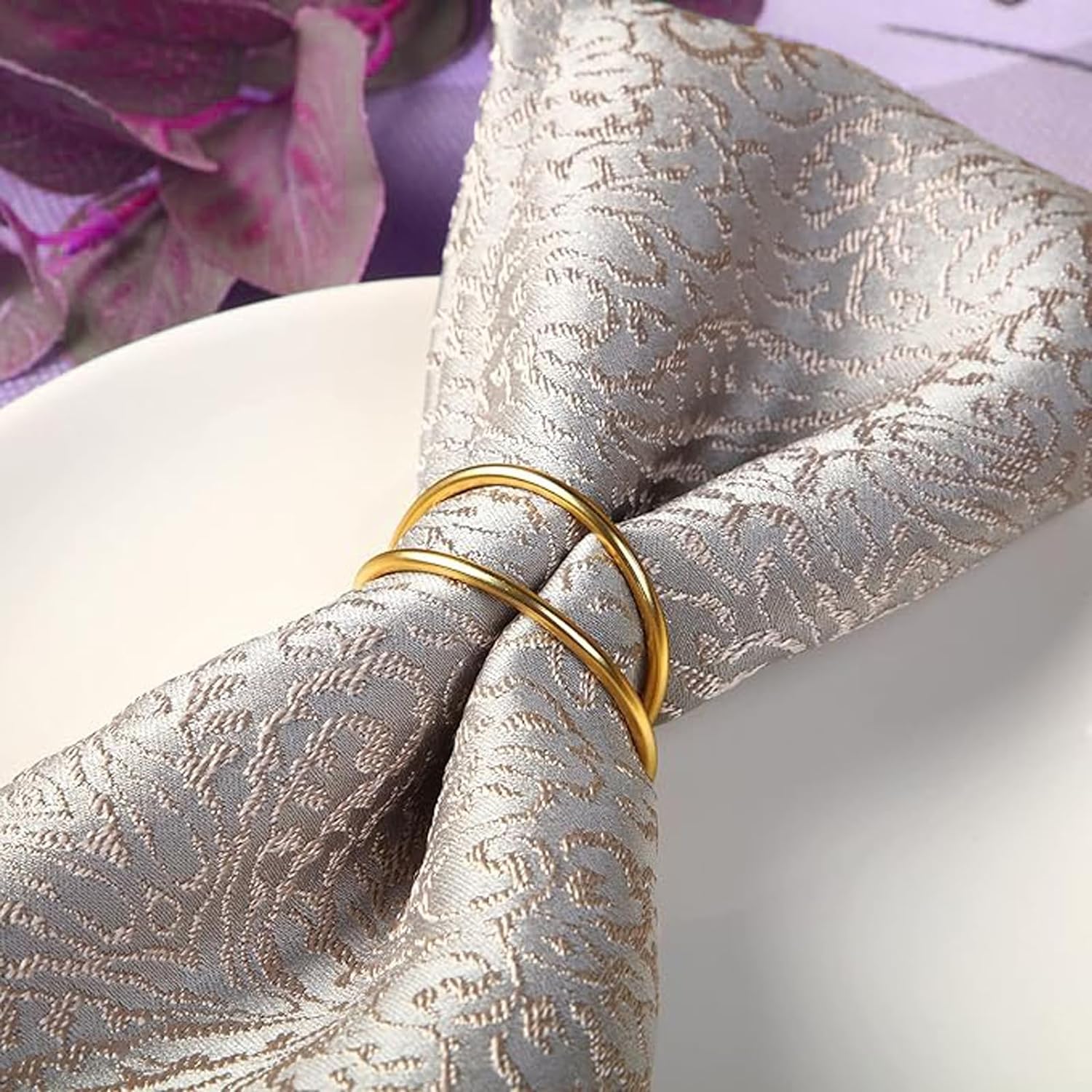 Gold Napkin Rings - 36 PCS Metal Spiral Napkin Rings(Spiral) | Napkin Holders Buckles for Family Dinner, Wedding