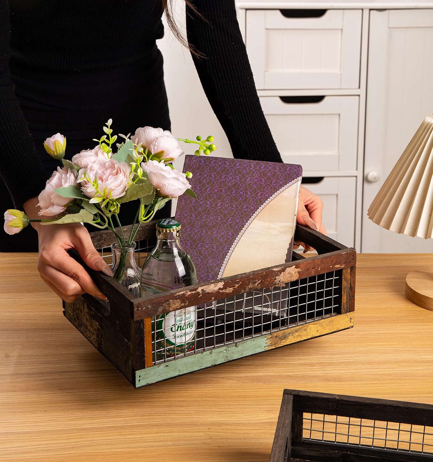 Rustic Wooden Countertop Baskets / Set of 2
