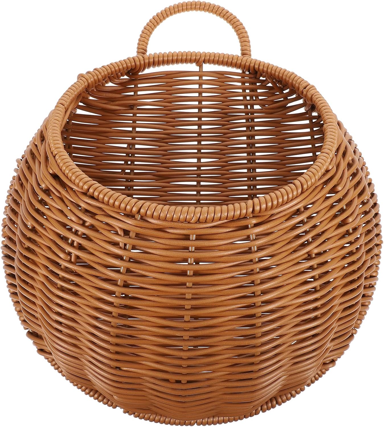 Wicker Hanging Basket / Brown / 10.62 x 9.25 x 3.93