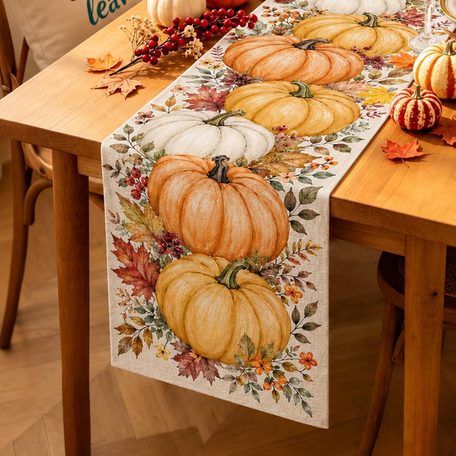 Lineshading 4 Pcs Fall Coffee Table Decor Fall Decor for Home Pumpkin Latte
