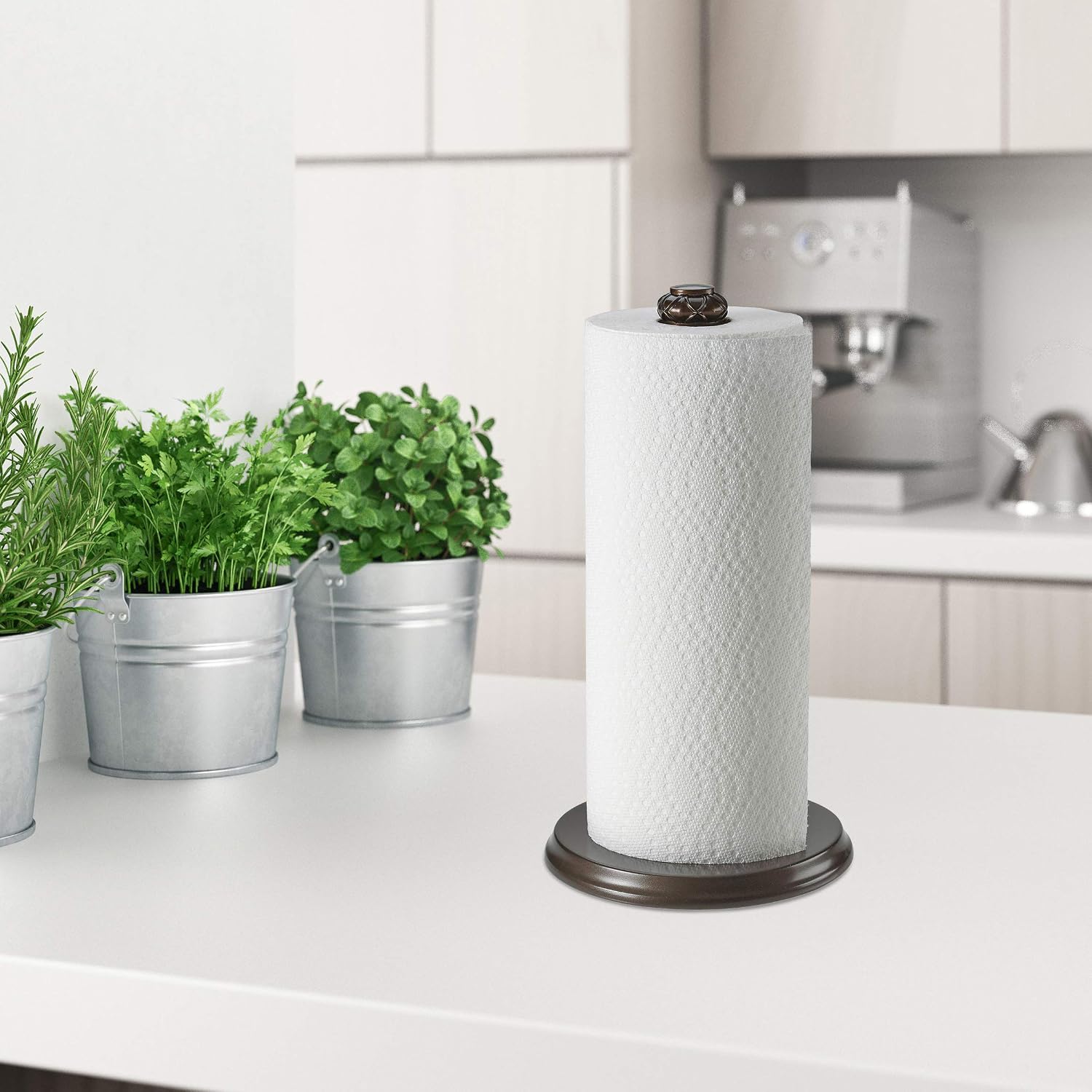 Paper Towel Holder Stand for Countertop, Decorative Freestanding | Paper Towel Holder with Non-Slip Weighted Base