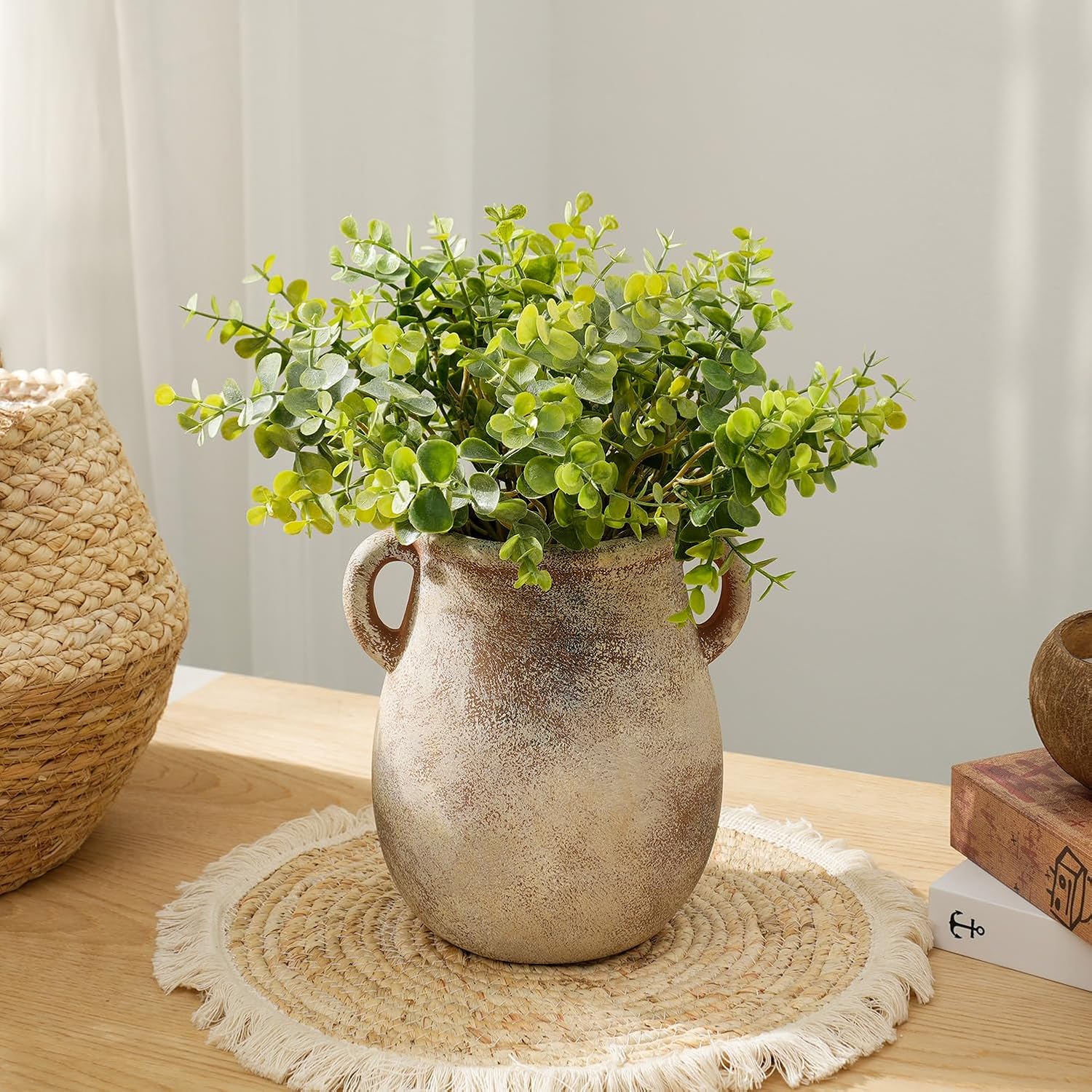 Rustic Farmhouse Vase / 002-terracotta / 7.9 Inch