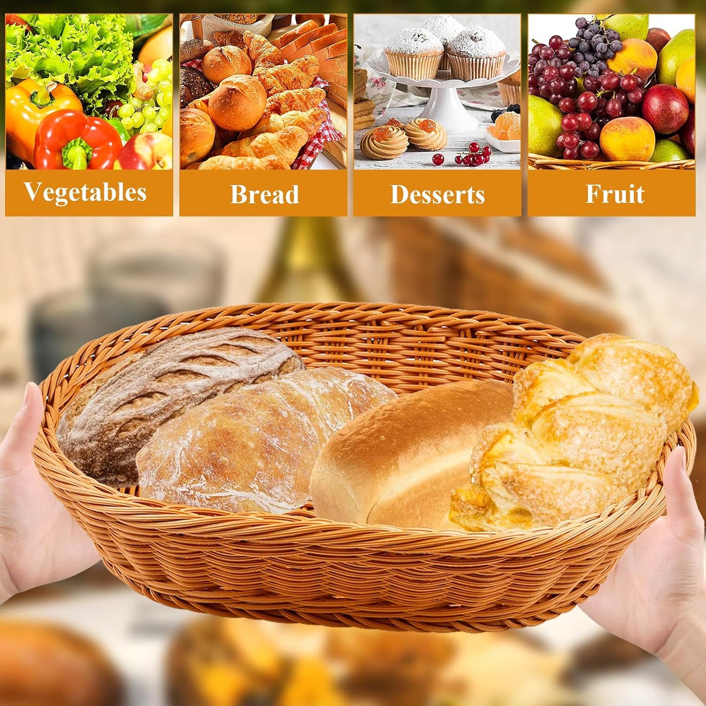 Wicker Bread Basket / Set of 2