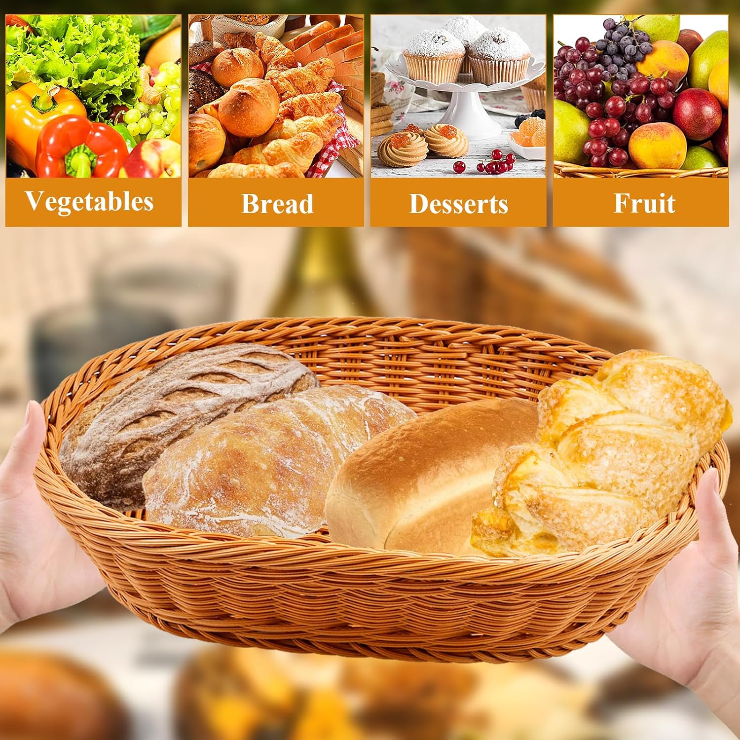 Wicker Bread Basket / Set of 2