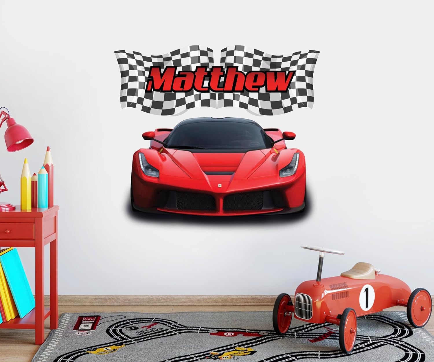 Race Car Name Wall Decals
