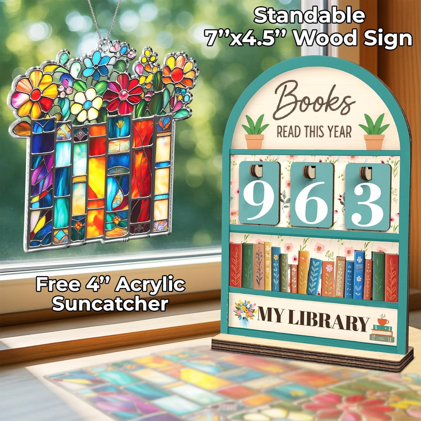 Book / Book Suncatcher Ornament / Book Tracker 1