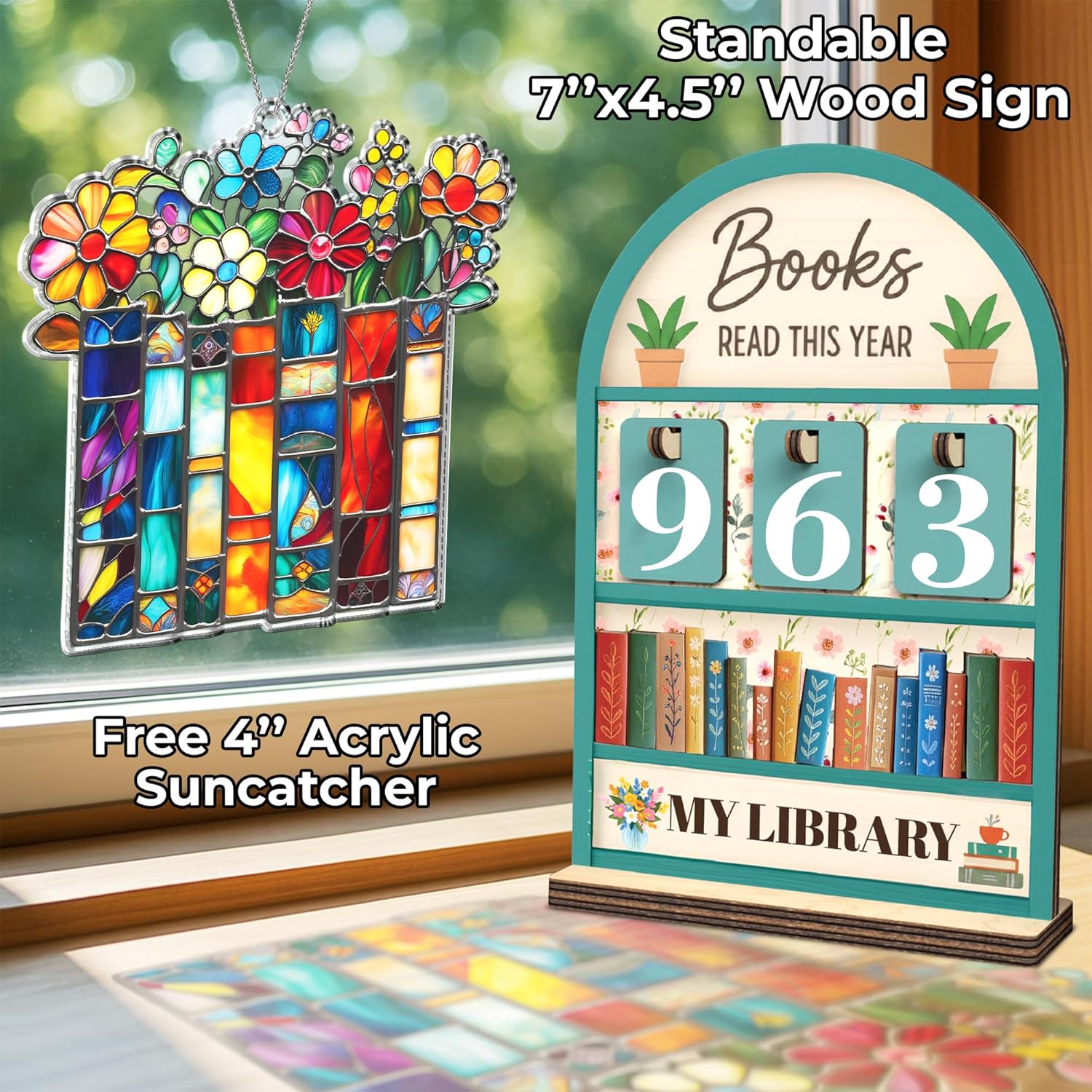 Book / Book Suncatcher Ornament / Book Tracker 1