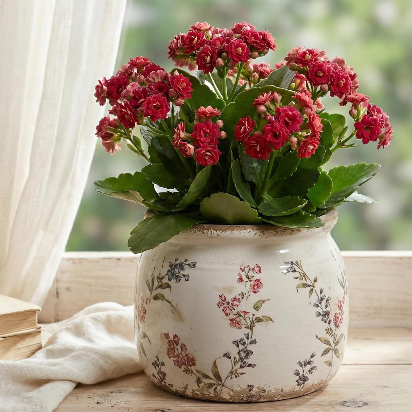 Vintage Ceramic Planters / Purple Red
